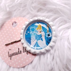 3 pc Cinderella Bottlecap Hairpins